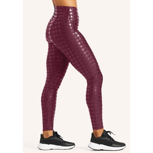 Peloton Purple Res Show Up Houndstooth Printed Legging Sizes L - Picture 3 of 15